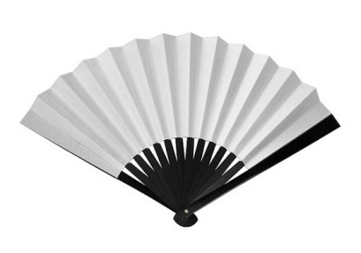 画像1: 尾形刀剣 TS-W 鉄扇8寸/白(全長24cm 扇子袋、箱入)