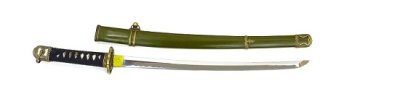 画像1: 尾形刀剣 軍刀 GN-2 陸軍搭乗員軍刀 黒柄 軍緑木鞘