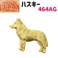 コレクションピン ハスキー 464AG シベリアンハスキー 24K ゴールドメッキ (約4.2×1.7cm)ピンズ バッチ スズ ピューター ピンバッジ