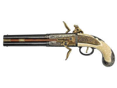 画像2: DENIX デニックス 1264 フリントロック 2バレル イギリス 18世紀 レプリカ 銃 モデルガン