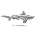 ピンバッジ シュモクザメ 251 撞木鮫 ハンマーヘッド シャーク 鮫 さめ 魚 ピンズ バッチ スズ シルバー ピューター ブローチ バッジ バッヂ