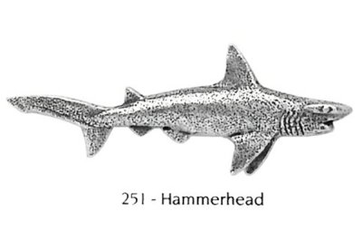 画像1: ピンバッジ シュモクザメ 251 撞木鮫 ハンマーヘッド シャーク 鮫 さめ 魚 ピンズ バッチ スズ シルバー ピューター ブローチ バッジ バッヂ