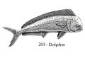 ピンバッジ ドルフィン 203 dolphin fish シイラ 魚 ピンズ バッチ スズ シルバー ピューター ブローチ バッジ バッヂ【ゆうパケット発送可】