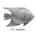 ピンバッジ エンゼルフィッシュ 270 Angelfish 魚 熱帯魚 ピンズ バッチ スズ シルバー ピューター ブローチ バッジ バッヂ【ゆうパケット発送可】