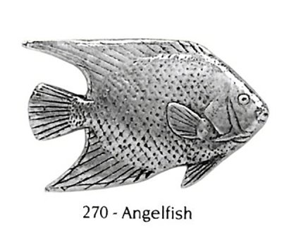 画像1: ピンバッジ エンゼルフィッシュ 270 Angelfish 魚 熱帯魚 ピンズ バッチ スズ シルバー ピューター ブローチ バッジ バッヂ【ゆうパケット発送可】