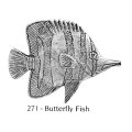 ピンバッジ バタフライフィッシュ 271 魚 ピンズ バッチ スズ シルバー ピューター ブローチ バッジ バッヂ