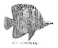 ピンバッジ バタフライフィッシュ 271 魚 ピンズ バッチ スズ シルバー ピューター ブローチ バッジ バッヂ