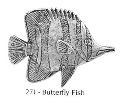 画像1: ピンバッジ バタフライフィッシュ 271 魚 ピンズ バッチ スズ シルバー ピューター ブローチ バッジ バッヂ
