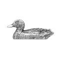 ピンバッジ マガモ 310 真鴨 カモ 鴨 かも Mallard ピンズ バッチ スズ シルバー ピューター ブローチ バッジ バッヂ