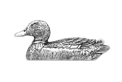 画像1: ピンバッジ マガモ 310 真鴨 カモ 鴨 かも Mallard ピンズ バッチ スズ シルバー ピューター ブローチ バッジ バッヂ