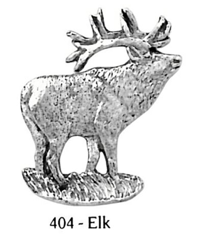 画像1: ピンバッジ エルク 404 elk シカ 鹿 アメリカアカシカ ピンズ バッチ スズ シルバー ピューター ブローチ バッジ バッヂ
