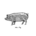 ピンバッジ ピッグ 446 pig ぶた 豚 ブタ ピンズ バッチ スズ シルバー ピューター ブローチ バッジ バッヂ【ゆうパケット発送可】