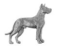 ピンバッジ グレート デーン 463B Great Dane 犬 ピンズ バッチ スズ シルバー ピューター ブローチ バッジ バッヂ