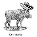 ピンバッジ ムース 406 moose シカ 鹿 ヘラジカ ピンズ バッチ スズ シルバー ピューター ブローチ バッジ バッヂ