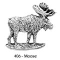 ピンバッジ ムース 406 moose シカ 鹿 ヘラジカ ピンズ バッチ スズ シルバー ピューター ブローチ バッジ バッヂ
