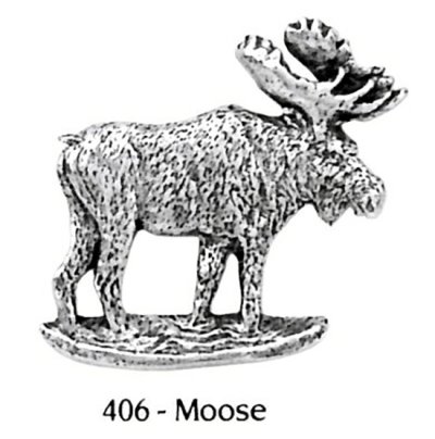 画像1: ピンバッジ ムース 406 moose シカ 鹿 ヘラジカ ピンズ バッチ スズ シルバー ピューター ブローチ バッジ バッヂ【ゆうパケット発送可】