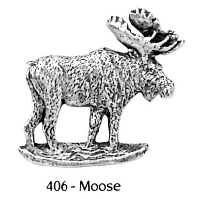 画像1: ピンバッジ ムース 406 moose シカ 鹿 ヘラジカ ピンズ バッチ スズ シルバー ピューター ブローチ バッジ バッヂ