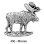 画像1: ピンバッジ ムース 406 moose シカ 鹿 ヘラジカ ピンズ バッチ スズ シルバー ピューター ブローチ バッジ バッヂ【ゆうパケット発送可】 (1)