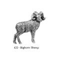 ピンバッジ ビックホーンシープ 422 Bighorn sheep オオツノヒツジ ひつじ 羊 ピンズ バッチ スズ シルバー ピューター ブローチ バッジ バッヂ