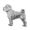 ピンバッジ シャー ペイ 458A Shar Pei 沙皮狗 犬 ピンズ バッチ スズ シルバー ピューター ブローチ バッジ バッヂ【ゆうパケット発送可】