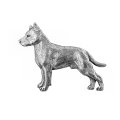 ピンバッジ アムスタッフ 460A アメリカン スタッフォード シャー テリア 犬 ピンズ バッチ スズ シルバー ピューター ブローチ バッジ バッヂ