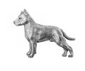 ピンバッジ アムスタッフ 460A アメリカン スタッフォード シャー テリア 犬 ピンズ バッチ スズ シルバー ピューター ブローチ バッジ バッヂ