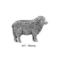 ピンバッジ ヒツジ 447 ひつじ 羊 sheep ピンズ バッチ スズ シルバー ピューター ブローチ バッジ バッヂ
