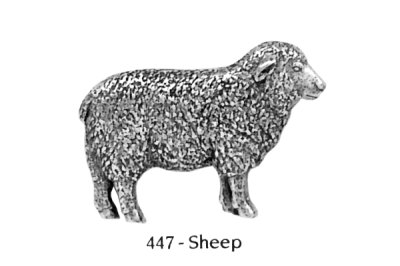 画像1: ピンバッジ ヒツジ 447 ひつじ 羊 sheep ピンズ バッチ スズ シルバー ピューター ブローチ バッジ バッヂ【ゆうパケット発送可】