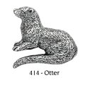 ピンバッジ カワウソ 414 かわうそ otter ピンズ バッチ スズ シルバー ピューター ブローチ バッジ バッヂ【ゆうパケット発送可】