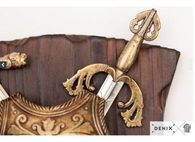 画像3: DENIX デニックス 577 ソード&盾 ディスプレイ 模造刀 レプリカ 剣 刀 ソード ミニ ペーパーナイフ