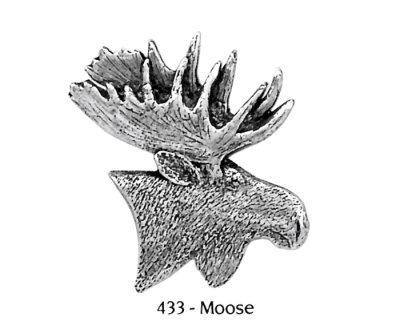 画像1: ピンバッジ ムース 433 moose シカ 鹿 ヘラジカ ピンズ バッチ スズ シルバー