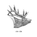 ピンバッジ エルク 434 elk シカ 鹿 アメリカアカシカ ピンズ バッチ スズ シルバー