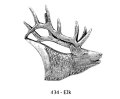 ピンバッジ エルク 434 elk シカ 鹿 アメリカアカシカ ピンズ バッチ スズ シルバー 【ネコポス発送可】