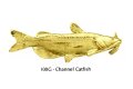 ピンバッジ チャネルキャットフィッシュ 100G 24K ゴールドメッキ ピンズ バッチ ブローチ アメリカナマズ