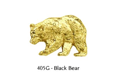 画像1: ピンバッジ ブラックベア 405G 24K ゴールドメッキ ピンズ バッチ ブローチ