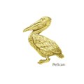 ピンバッジ ペリカン 342G 24K ゴールドメッキ ピンズ バッチ ブローチ