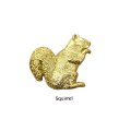 ピンバッジ リス 419G 24K ゴールド メッキ ピンズ バッチ