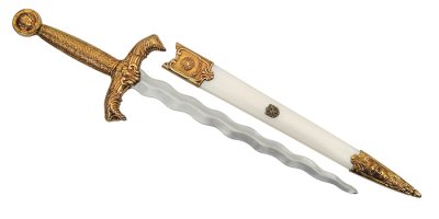 画像2: DENIX デニックス 4207 アーサー王ダガー ゴールド/ホワイト 40.6cm レプリカ 剣 刀 ソード 