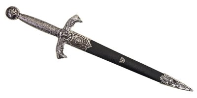 画像1: DENIX デニックス 4208 アーサー王ダガー シルバー/ブラック 40.6cm レプリカ 剣 刀 ソード 