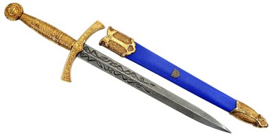 画像2: DENIX デニックス 4205 メディーバルダガー ゴールド/ブルー 37.8cm  レプリカ 剣 刀 ソード 