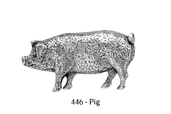 ピンバッジ ピッグ 446 pig ぶた 豚 ブタ ピンズ バッチ スズ シルバー ピューター ブローチ バッジ バッヂ【ゆうパケット発送可】