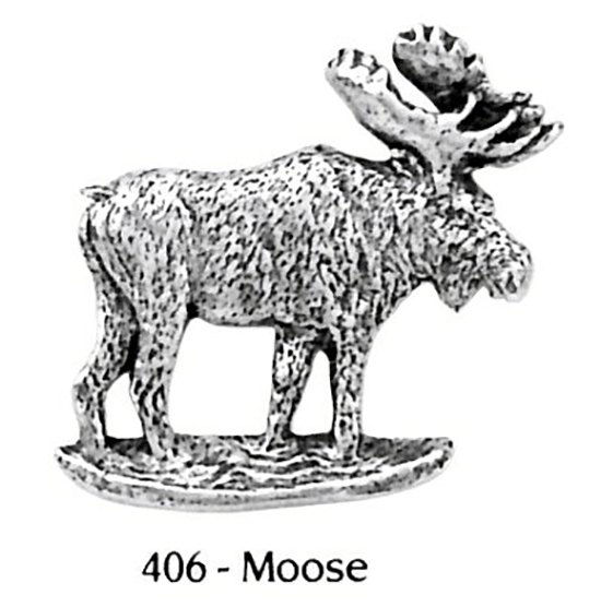 ピンバッジ ムース 406 moose シカ 鹿 ヘラジカ ピンズ バッチ スズ シルバー ピューター ブローチ バッジ バッヂ【ゆうパケット発送可】
