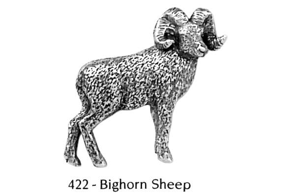 ピンバッジ ビックホーンシープ 422 Bighorn sheep オオツノヒツジ ひつじ 羊 ピンズ バッチ スズ シルバー ピューター ブローチ バッジ バッヂ【ゆうパケット発送可】