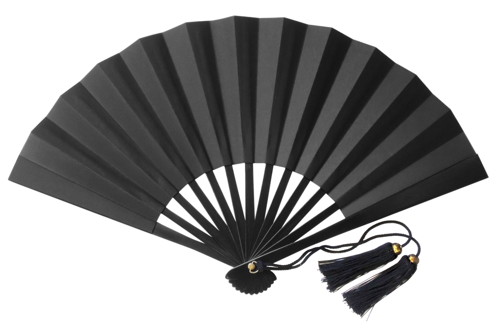 尾形刀剣 T1-B 鉄扇1尺/黒(全長30cm 扇子錦袋、箱入)