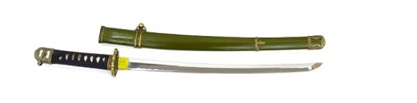 画像1: 尾形刀剣 軍刀 GN-2 陸軍搭乗員軍刀 黒柄 軍緑木鞘 (1)