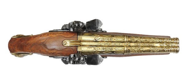 画像4: DENIX デニックス 1026 ダブルバレル フリントロック フランス 1806年 レプリカ 銃 (4)