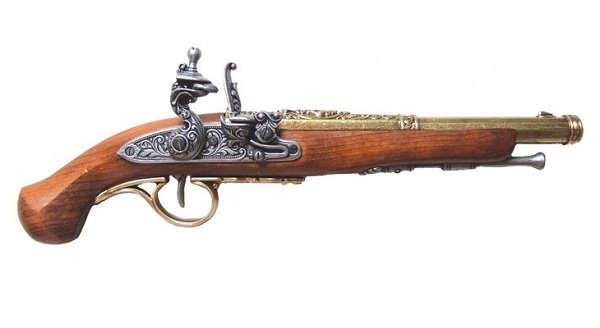 画像1: DENIX デニックス 1102/L フリントロック ゴールド 18世紀 レプリカ 銃 (1)