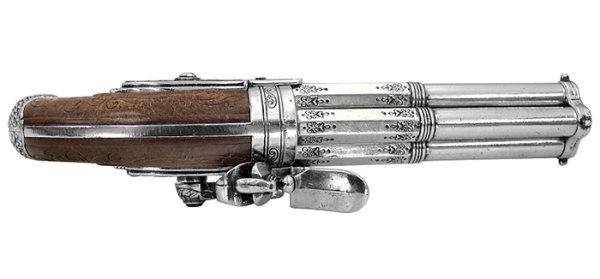 画像5: DENIX デニックス 1307 フリントロック 4バレル レプリカ 銃 (5)