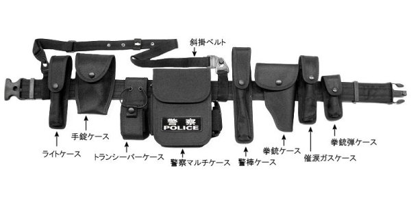 画像1: 中国警察ベルト装備システム　クロス製 (1)