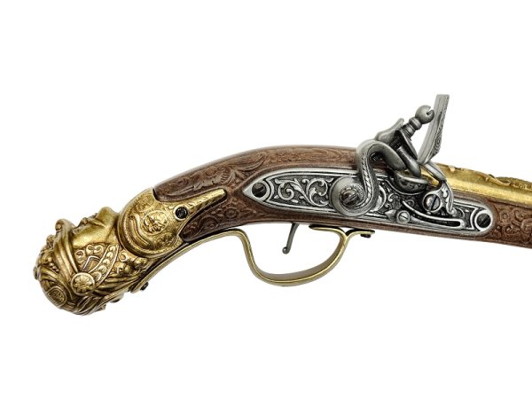 画像5: DENIX デニックス 1314 フリントロック ゴールド ピストル ドイツ 17世紀 レプリカ 銃 (5)
